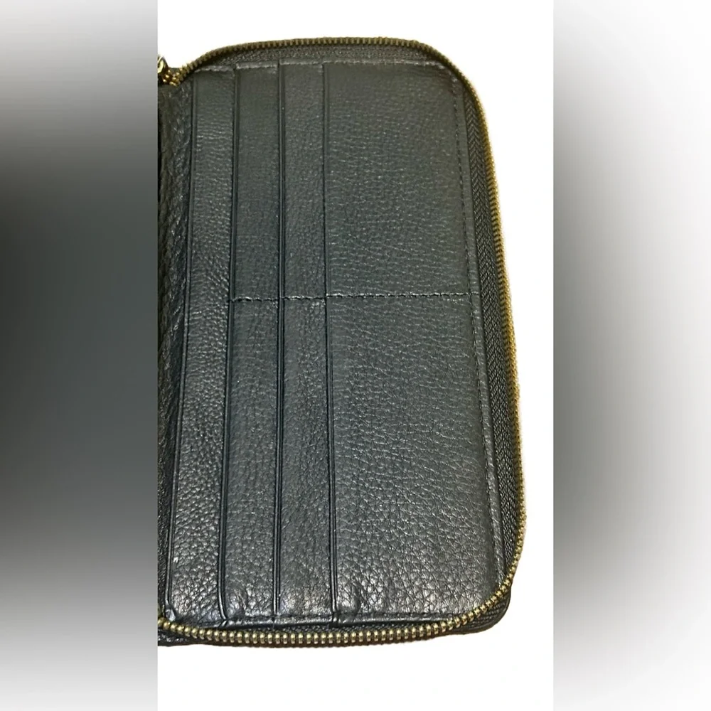 C Wonder Brown Calf Hair Hide with Heart, Zip Wallet - Picture 7 of 10